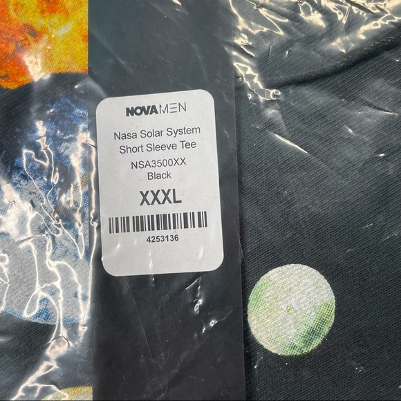 NASA Solar System Mens Black Graphic Short Sleeve Tee Shirt in L 2XL & 3XL - Picture 7 of 7